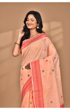 Morchari Women Desgin Chanderi Silk Saree-Peach | Grocsy