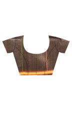 Morchari Pure Cotton Dhakai Jamdani Handloom Saree-Coffee Brown | Grocsy
