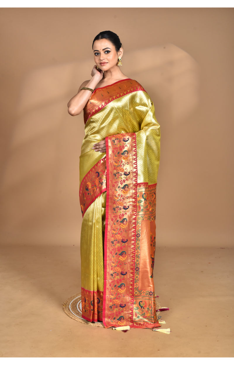 Morchari Women Desgin Banarasi Silk Saree-Multi | Grocsy