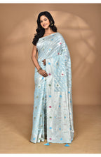Morchari Women Desgin Chanderi Silk Saree-Blue | Grocsy