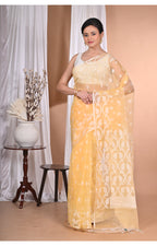 Morchari Heavy Jamdani Saree-Yellow | Grocsy