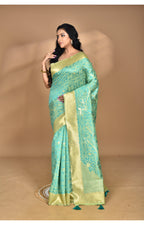 Morchari Jari Sami Silk Saree-Green | Grocsy