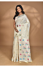 Morchari Women Desgin Chanderi Silk Saree-Cream | Grocsy