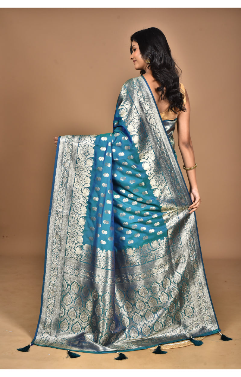 Morchari Heavy Kolhapuri Stone Work Saree-Navy Blue | Grocsy