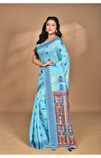 Morchari Women Desgin Chanderi Silk Saree-Blue | Grocsy
