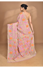 Morchari Pure Cotton Dhakai Jamdani Handloom Saree-Multi | Grocsy