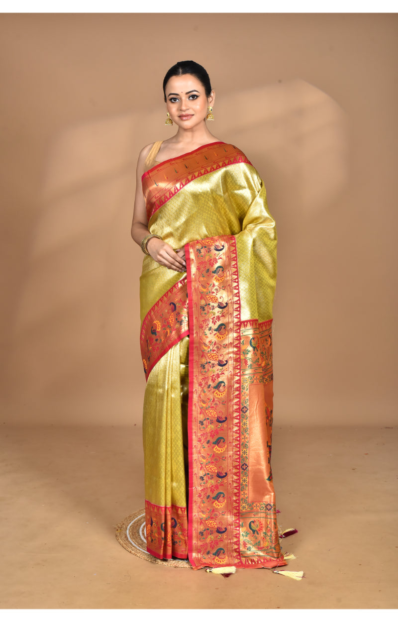 Morchari Women Desgin Banarasi Silk Saree-Multi | Grocsy