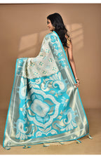 Morchari Women Desgin Two Dai Linen Saree-Multi | Grocsy