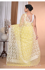 Morchari Heavy Jamdani Saree-Yellow | Grocsy