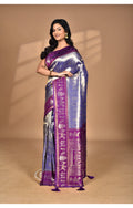 Morchari Women Desgin Two Dai Silk Saree-Purple | Grocsy
