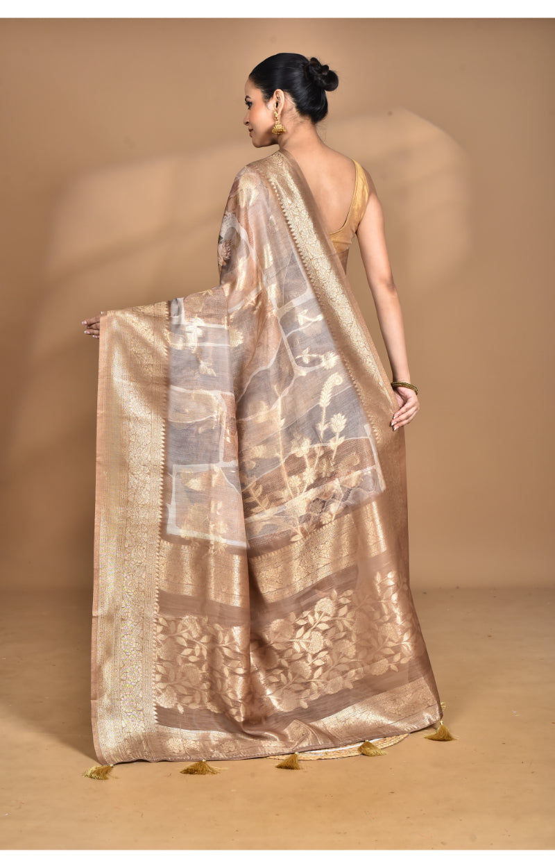 Morchari Women Desgin Linen Silk Saree-Multi | Grocsy