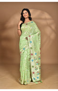Morchari Women Desgin Chanderi Silk Saree-Green | Grocsy