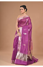 Morchari Heavy Chanderi Silk Saree-Purple | Grocsy