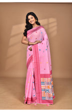 Morchari Women Desgin Chanderi Silk Saree-Pink | Grocsy