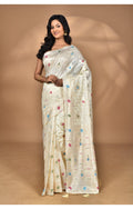 Morchari Women Desgin Chanderi Silk Saree-Cream | Grocsy