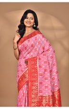 Morchari Women Desgin Kashmiri Silk Linen Saree-Pink | Grocsy