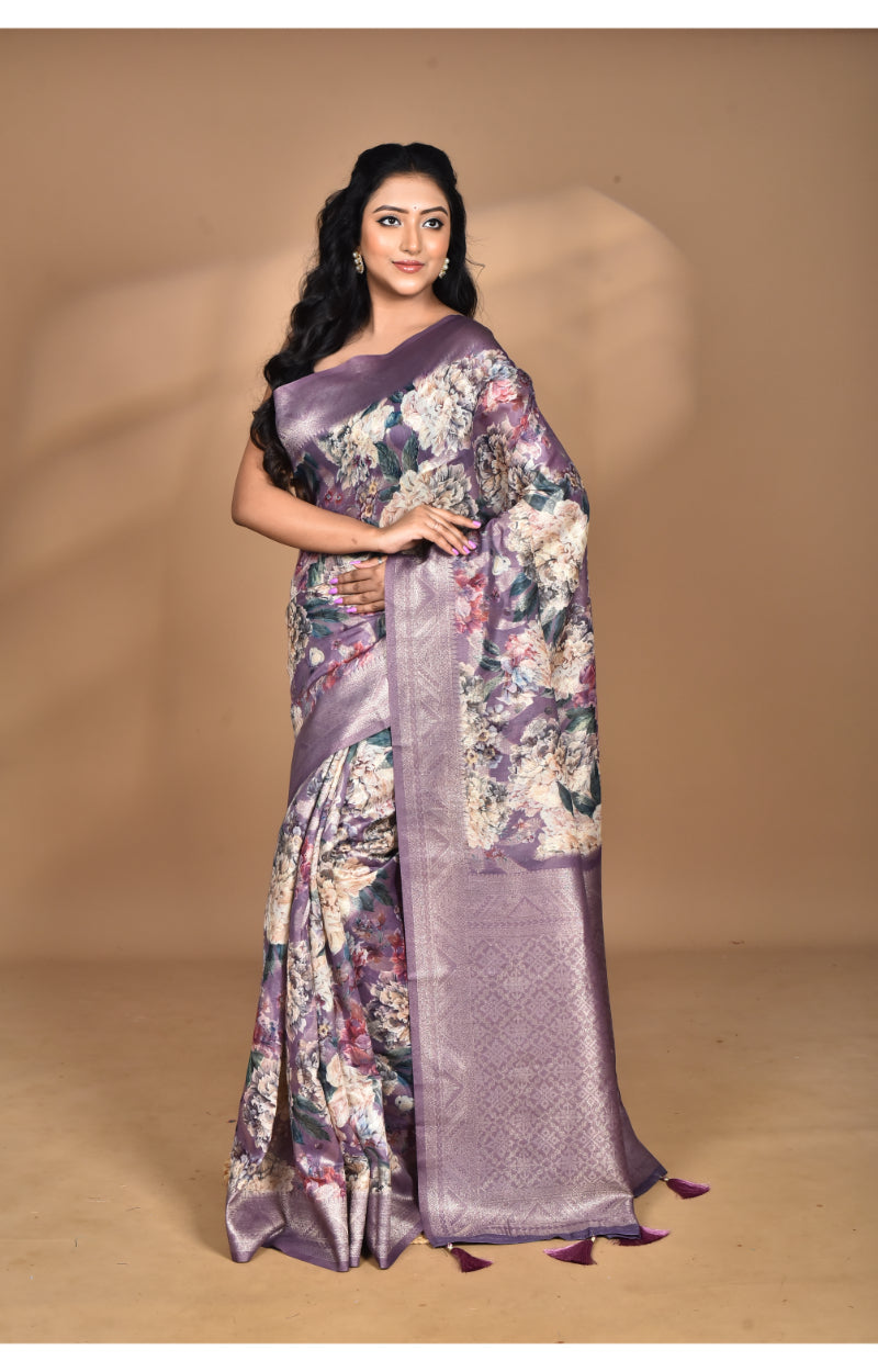 Morchari Women Desgin Linen Silk Saree-Multi | Grocsy