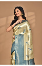Morchari Women Desgin Banarasi Silk Saree-Beige | Grocsy