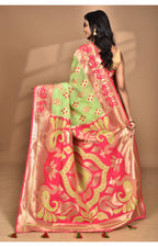 Morchari Women Desgin Two Dai Linen Saree-Multi | Grocsy