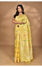 Morchari Women Desgin Chanderi Silk Saree-Yellow | Grocsy