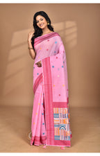 Morchari Women Desgin Chanderi Silk Saree-Pink | Grocsy