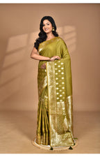 Morchari Heavy Kolhapuri Stone Work Saree-Mehendi | Grocsy