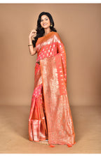 Morchari Heavy Kolhapuri Stone Work Saree-Orange | Grocsy