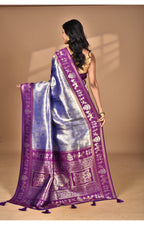 Morchari Women Desgin Two Dai Silk Saree-Purple | Grocsy