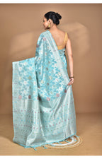 Morchari Women Desgin Chanderi Silk Saree-Blue | Grocsy