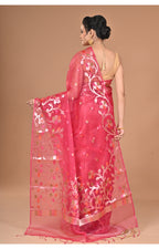 Morchari Semi Orzanga Jamdani Silk Saree-Redise | Grocsy
