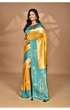 Morchari Women Desgin Two Dai Silk Saree-Yellow | Grocsy