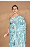 Morchari Women Desgin Chanderi Silk Saree-Blue | Grocsy