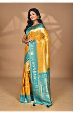 Morchari Women Desgin Two Dai Silk Saree-Yellow | Grocsy