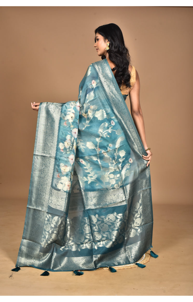 Morchari Women Desgin Linen Silk Saree-Multi | Grocsy