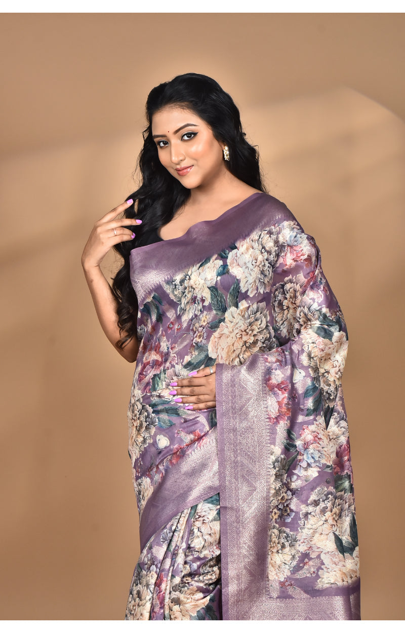Morchari Women Desgin Linen Silk Saree-Multi | Grocsy