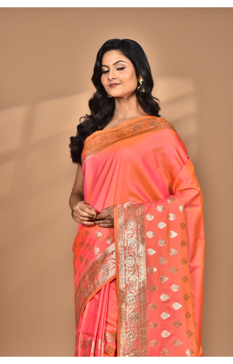 Morchari Heavy Kolhapuri Stone Work Saree-Peach | Grocsy