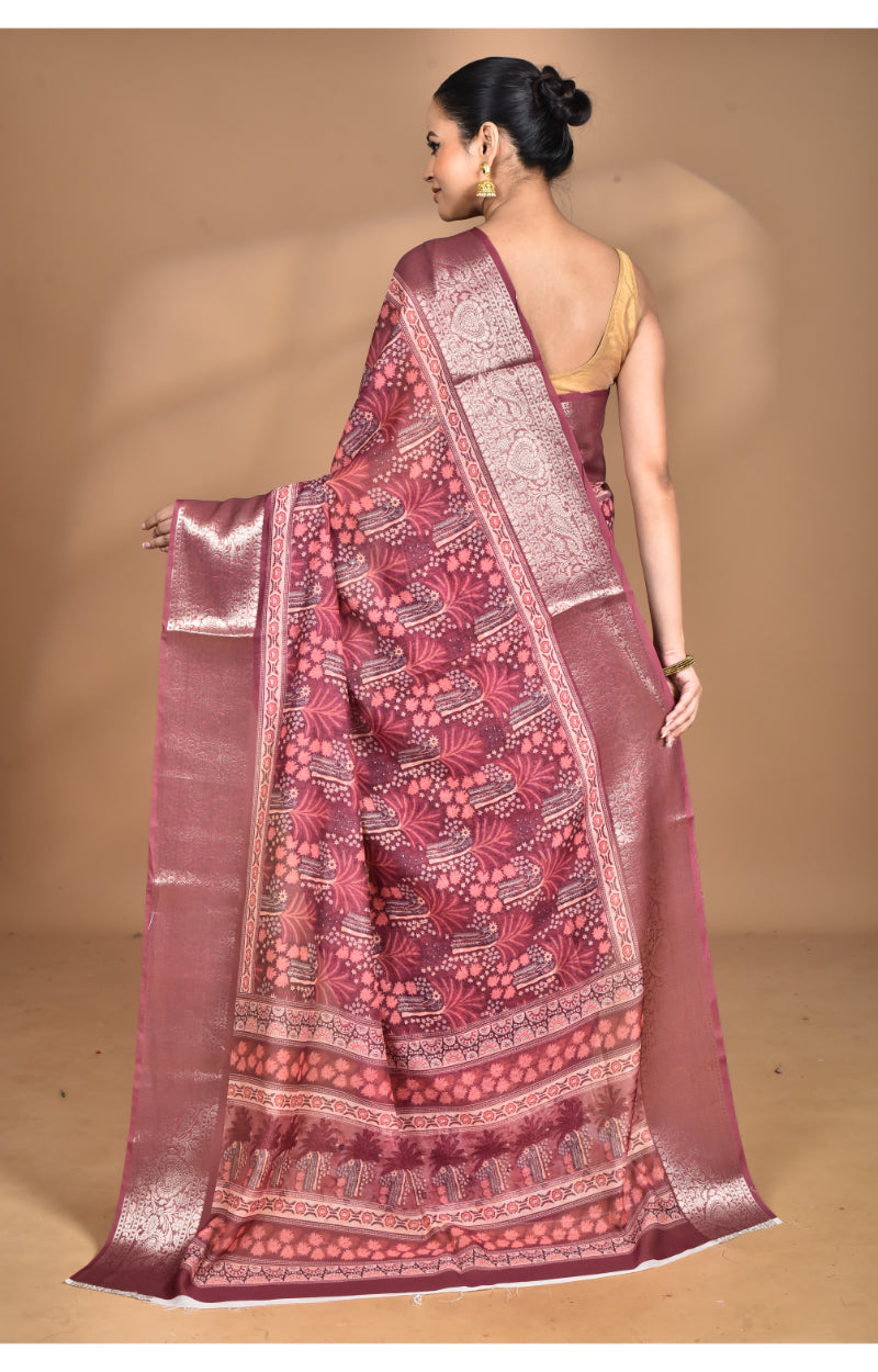 Morchari Chanderi Digital Print Saree-Multi | Grocsy