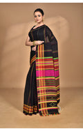 Morchari Pure Cotton Dhakai Jamdani Handloom Saree-Black | Grocsy