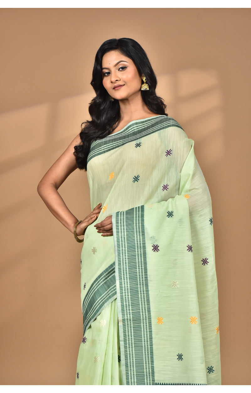 Morchari Women Desgin Chanderi Silk Saree-Green | Grocsy