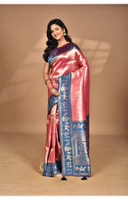 Morchari Women Desgin Two Dai Silk Saree-Pink | Grocsy