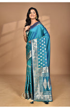 Morchari Heavy Kolhapuri Stone Work Saree-Navy Blue | Grocsy