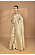 Morchari Banarasi Silk Chanderi Saree-Cream | Grocsy