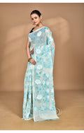 Morchari Pure Cotton Dhakai Jamdani Handloom Saree-Beige | Grocsy