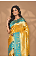 Morchari Women Desgin Two Dai Silk Saree-Yellow | Grocsy