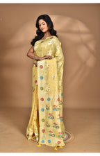 Morchari Women Desgin Chanderi Silk Saree-Yellow | Grocsy