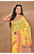Morchari Women Desgin Chanderi Silk Saree-Yellow | Grocsy