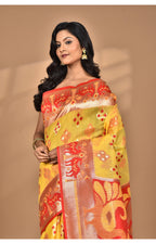 Morchari Women Desgin Two Dai Linen Saree-Multi | Grocsy