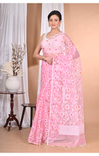 Morchari Heavy Jamdani Saree-Pink | Grocsy