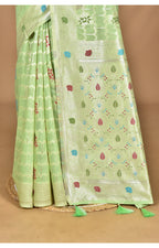Morchari Women Desgin Chanderi Silk Saree-Green | Grocsy