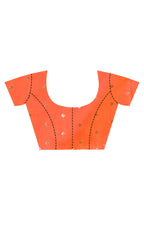 Morchari Heavy Kolhapuri Stone Work Saree-Orange | Grocsy